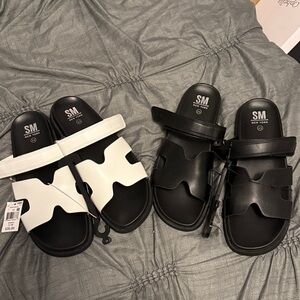 SM New York Steve Madden Sz 11 Lot of 2 Slip on Sandal Slides NEW